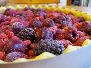 tarte sablée fruits rouges crumble